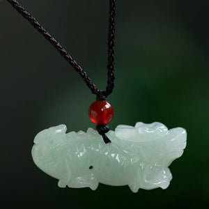 Natural Jadeite Zodiac Dragon Pendant