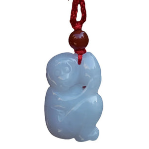 Natural Myanmar jadeite zodiac monkey pendant for women men lucky