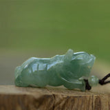 Natural Jadeite Zodiac Tiger Pendant, Lucky Jewelry for Men & Women