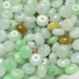 Natural Myanmar 3 Colors Jadeite Handcarved Beads DIY 100% Real Jade Bracelet