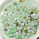 Natural Myanmar 3 Colors Jadeite Handcarved Beads DIY 100% Real Jade Bracelet