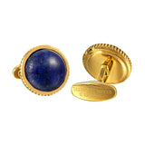 Navy Lapis Lazuli Stainless Steel Tuxedo Shirt Cufflinks