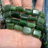 Natural Nephrite Canadian Jade Stone Beads 15'' Irregular Rectangle