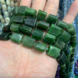 Natural Nephrite Canadian Jade Stone Beads 15'' Irregular Rectangle