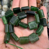 Natural Nephrite Canadian Jade Stone Beads 15'' Irregular Rectangle