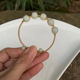 Nephrite Hetian Jade Bracelet Bangle Lucky Charm Jewelry