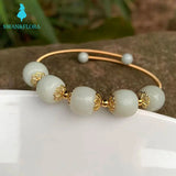 Nephrite Hetian Jade Bracelet Bangle Lucky Charm Jewelry