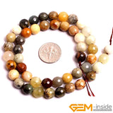 Natural Nephrite Jades Faceted Round Beads 15 Inch Strand