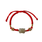 Nephrite Jade Zodiac Tiger Lucky Knot Bracelet