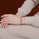 Nephrite Jade Zodiac Tiger Lucky Knot Bracelet