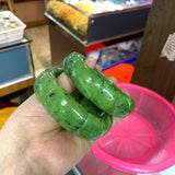 Natural Nephrite Canadian Jade Beads Bracelet Gemstone Bangle Jewelry Gift