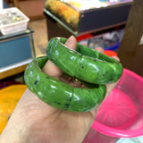 Natural Nephrite Canadian Jade Beads Bracelet Gemstone Bangle Jewelry Gift