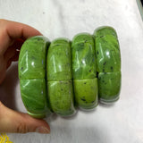 Natural Nephrite Canadian Jade Beads Bracelet Gemstone Bangle Jewelry Gift