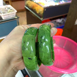 Natural Nephrite Canadian Jade Beads Bracelet Gemstone Bangle Jewelry Gift