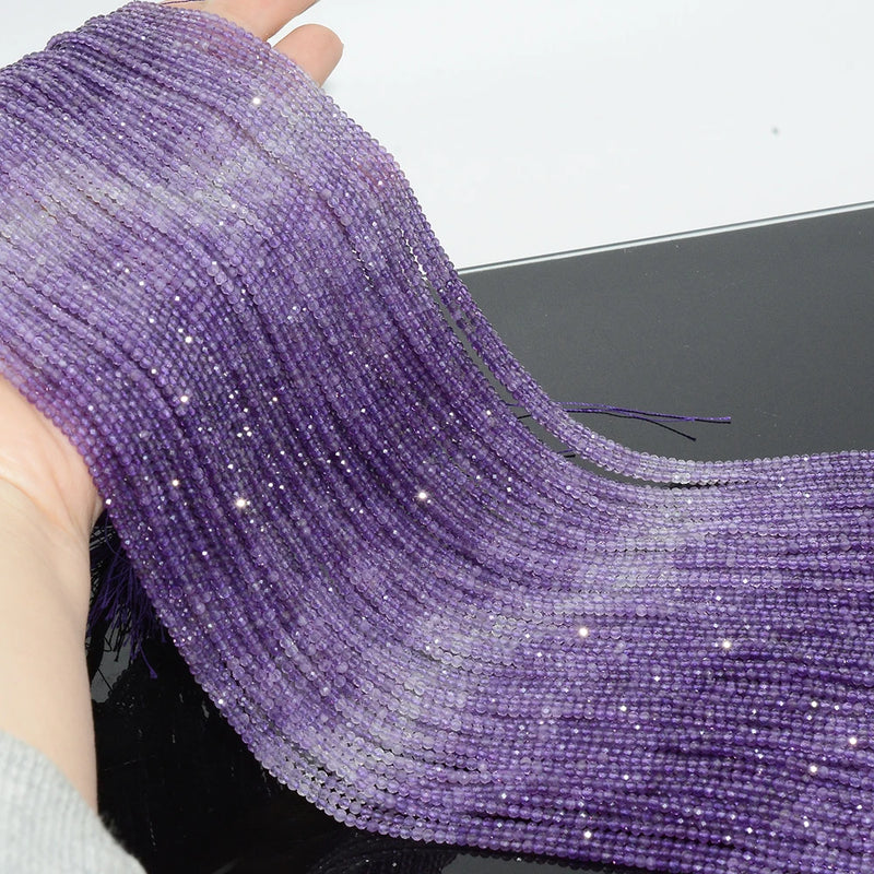 Natural Amethyst Faceted Round Beads 2.3mm