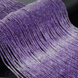 Natural Amethyst Faceted Round Beads 2.3mm
