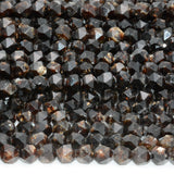 Natural Biotite Triangle Faceted Round Beads 5.2-5.5mm