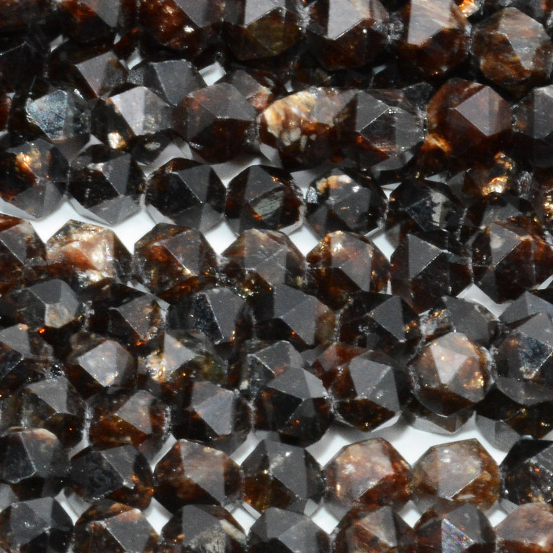 Natural Biotite Triangle Faceted Round Beads 5.2-5.5mm