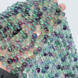 8mm Natural Fluorite Round Beads