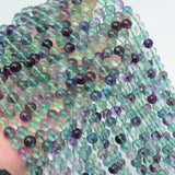 8mm Natural Fluorite Round Beads