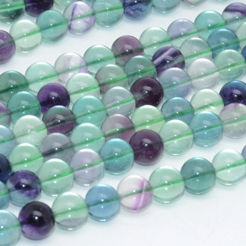 8mm Natural Fluorite Round Beads