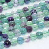 8mm Natural Fluorite Round Beads
