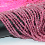 Natural Pink Tourmaline Faceted Round Beads 2mm