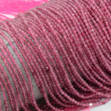 Natural Pink Tourmaline Faceted Round Beads 2mm