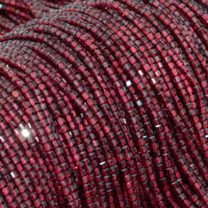 Natural Pyrope Garnet Faceted Cube Beads 2.3mm