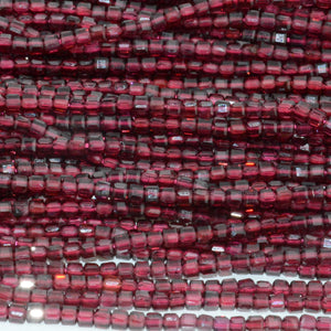 Natural Pyrope Garnet Faceted Cube Beads 2.3mm