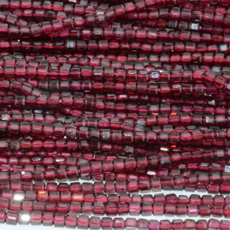 Natural Pyrope Garnet Faceted Cube Beads 2.3mm