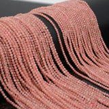 Natural Rhodochrosite Faceted Round Beads 2-2.3mm