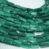 Malachite Puff Rectangle Beads 8x12mm - 33 Beads