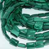 Malachite Puff Rectangle Beads 8x12mm - 33 Beads