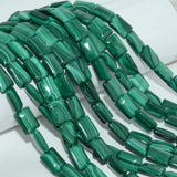 Malachite Puff Rectangle Beads 8x12mm - 33 Beads