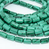 Natural Malachite Tube Beads 6x10mm