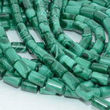 Natural Malachite Tube Beads 6x10mm