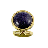 Night Sky Stone Serrated Steel Cufflinks