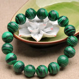 Natural Malachite Bracelet Green Crystal Circle String Men Women