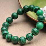 Natural Malachite Bracelet Green Crystal Circle String Men Women