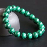 Natural Malachite Bracelet Green Crystal Circle String Men Women
