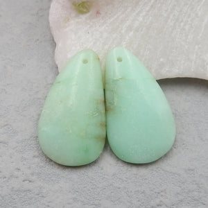 Natural Nugget Chrysoprase Earring Semi-precious Stones Pair