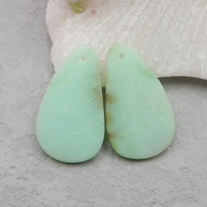 Natural Nugget Chrysoprase Earring Semi-precious Stones Pair