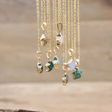 Natural Amethysts Agates Turquoises Star Shape Pendant Necklace