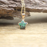 Natural Amethysts Agates Turquoises Star Shape Pendant Necklace