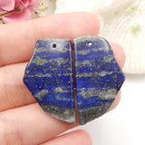 Natural Lapis Lazuli Nugget Earring Beads 32x18x4mm