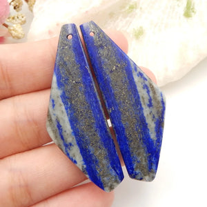 Natural Lapis Lazuli Earring Beads for Earrings Making 52x19x3mm