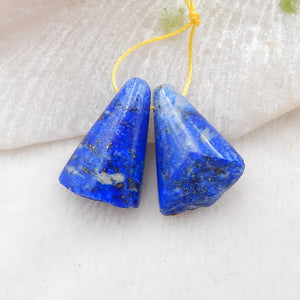 Natural Lapis Lazuli Earrings Bead 22x15x13mm, 23x16x10mm