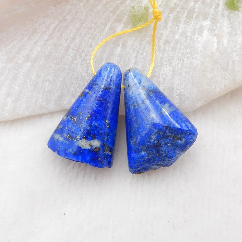 Natural Lapis Lazuli Earrings Bead 22x15x13mm, 23x16x10mm