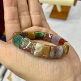 Ocean Agate Stone Beads Bracelet Gemstone Bangle Gift